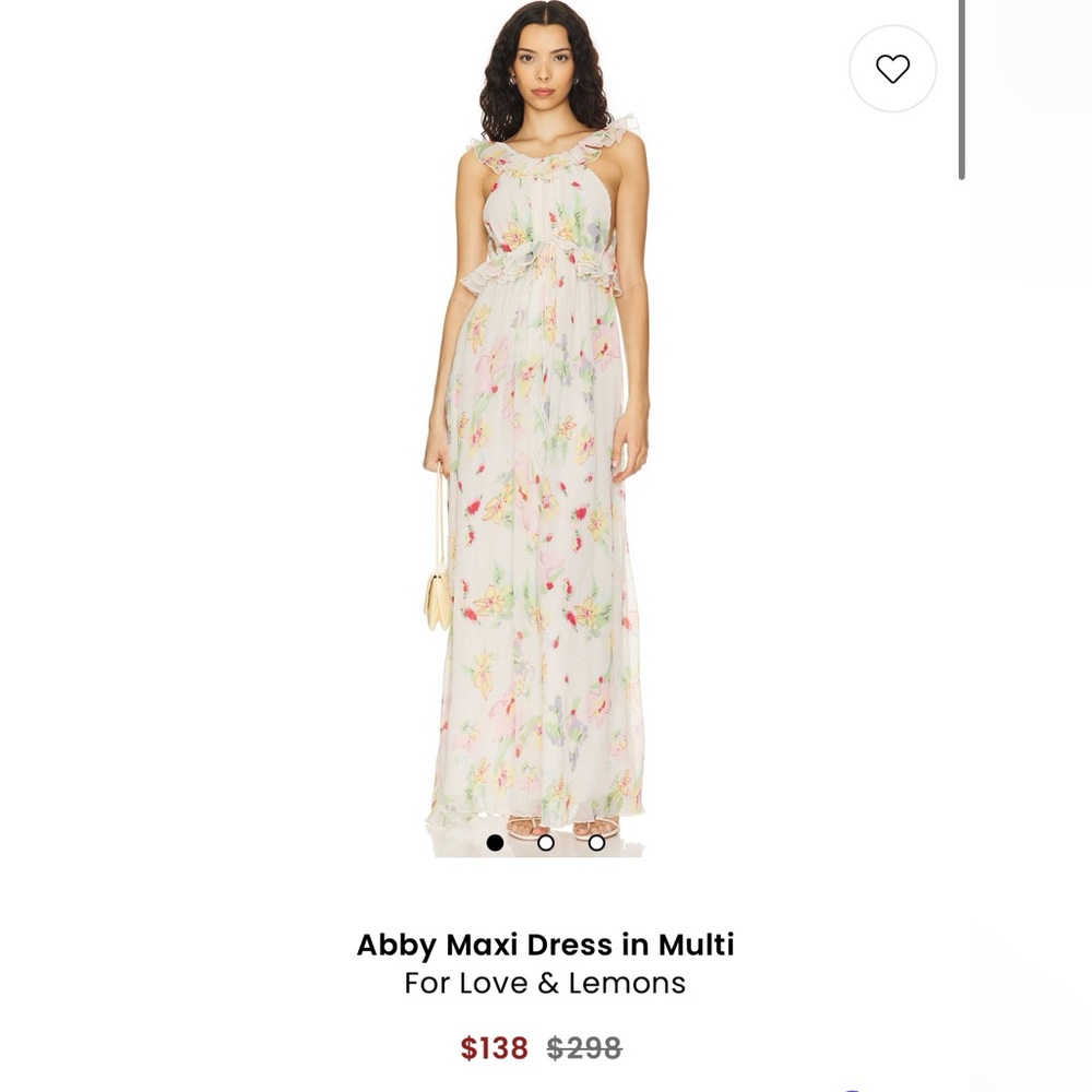 For Love And Lemons Abby Maxi Dress in Multi Floral - Picture 3 of 3
